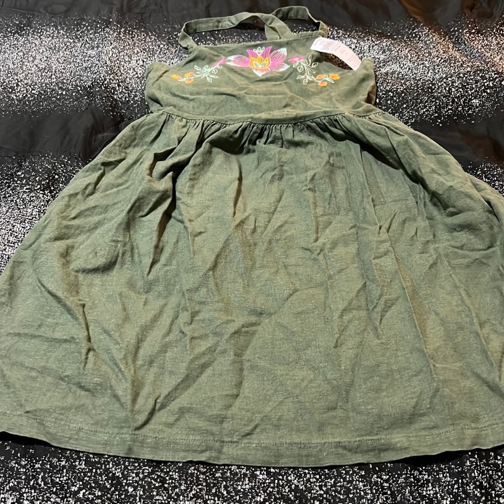 NWT Carters Kids Olive Green Summer Dress Sz 12